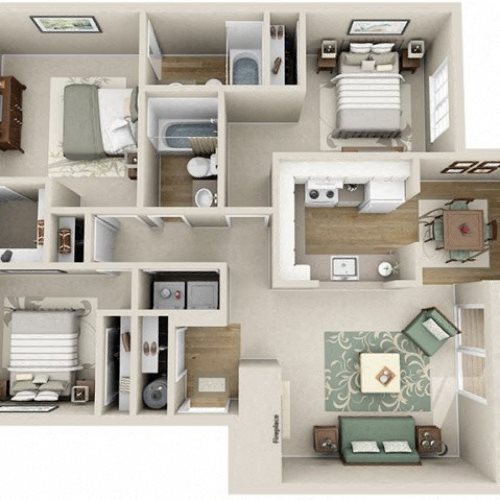 The Pointe Apartments 3x2 A Floor Plan The Pointe Apartments 3x2 A Floor Plan
